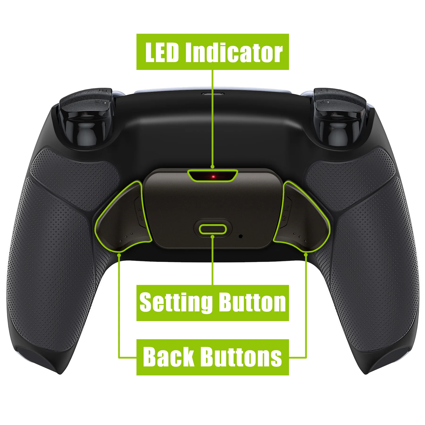 Rubberized Black Real Metal Buttons Remap Controller